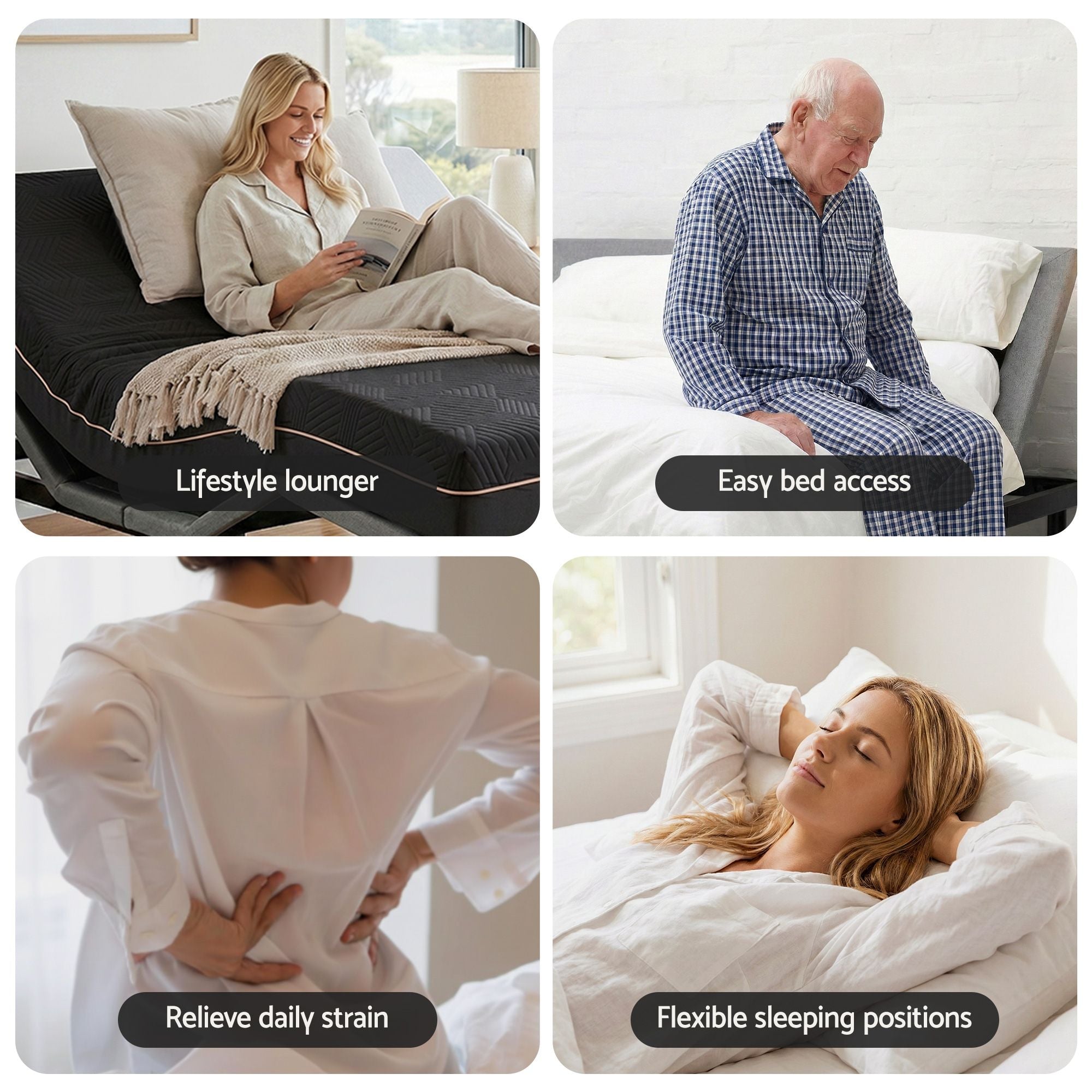 Adjustable Bed Base Double Mattress Combo | Simpledeals
