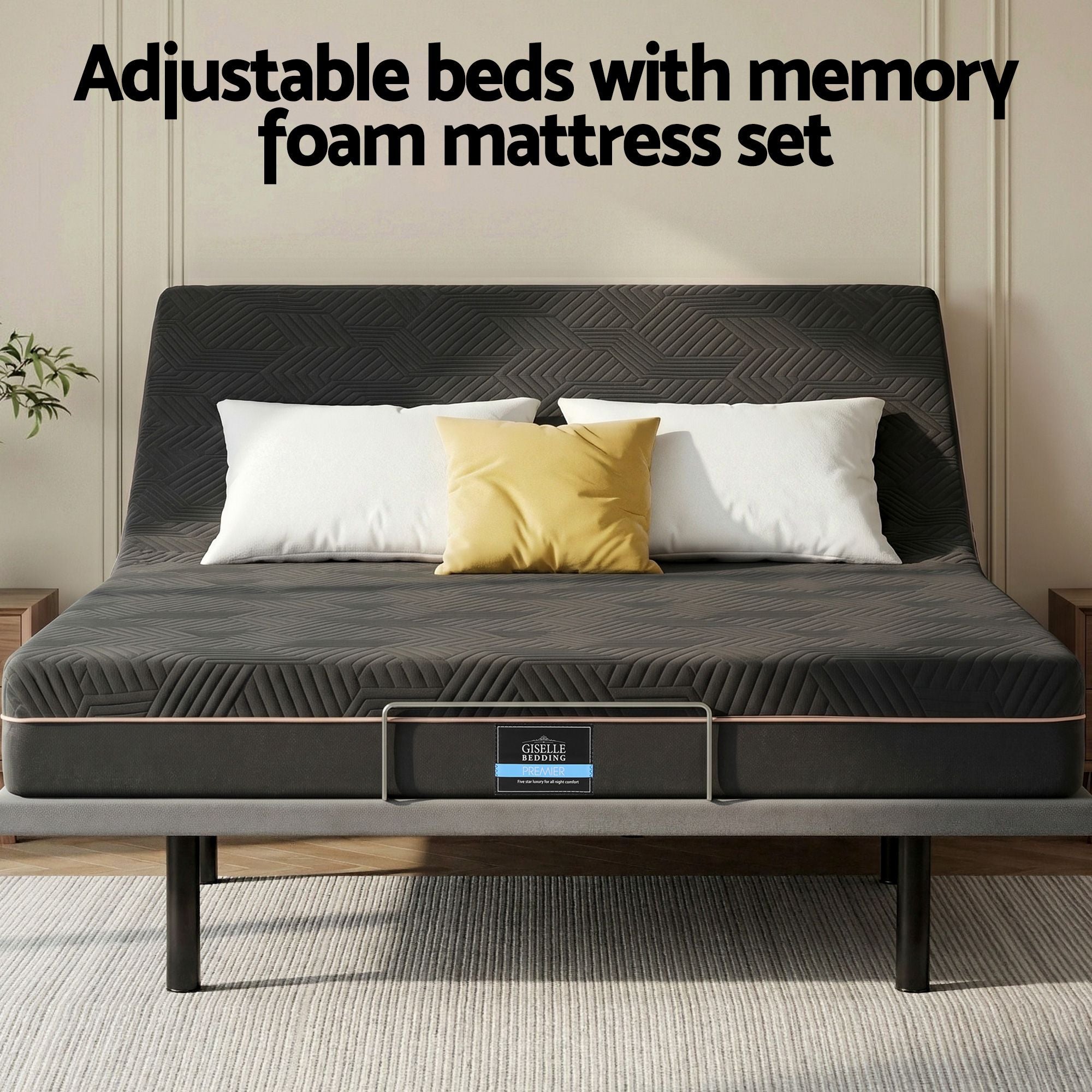 Adjustable Bed Base Double Mattress Combo | Simpledeals