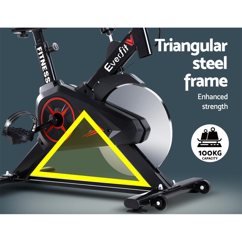 Spin Bike Exercise Bike Flywheel Cycling Home Gym Fitness Machine - Commercial Workout Phone Holder