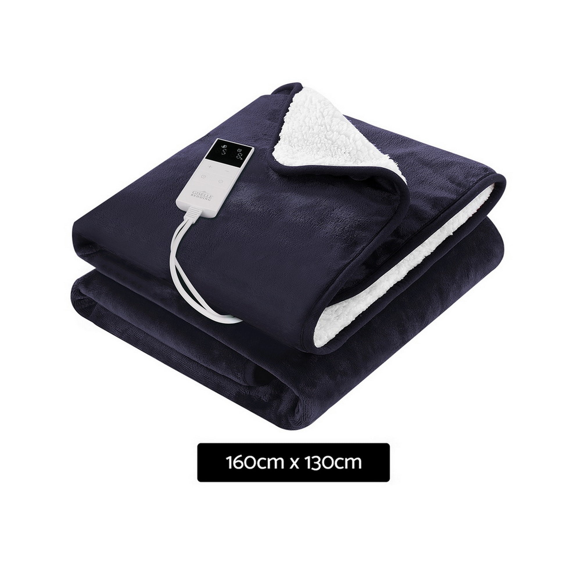Electric Throw Rug Heated Blanket Charcoal/Green