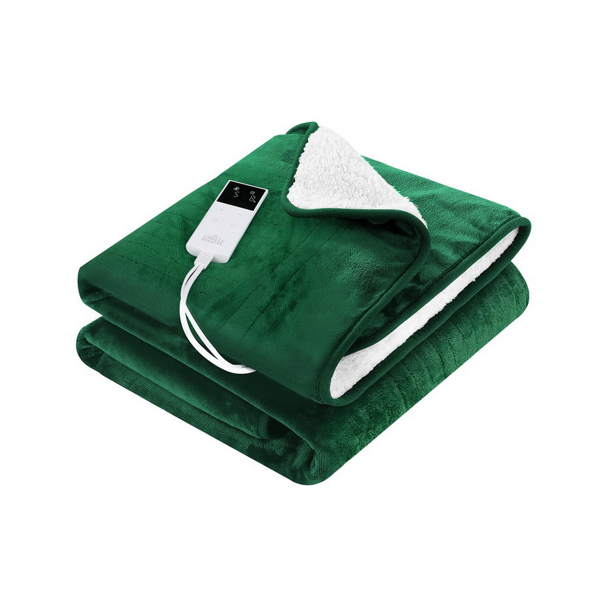 Electric Throw Rug Heated Blanket Charcoal/Green