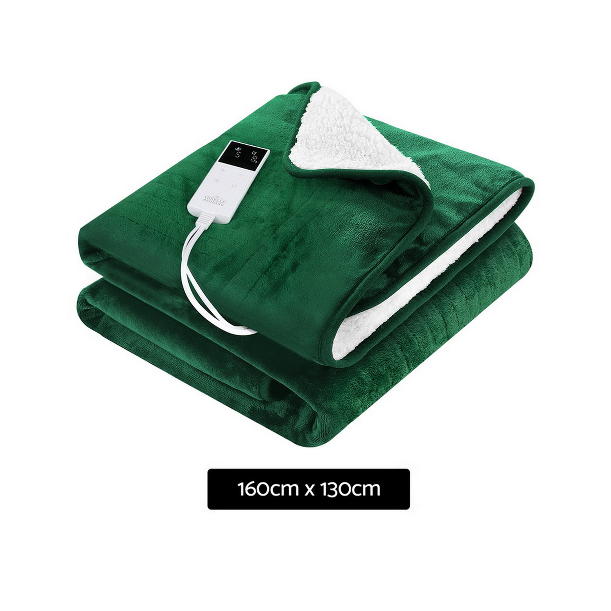 Electric Throw Rug Heated Blanket Charcoal/Green