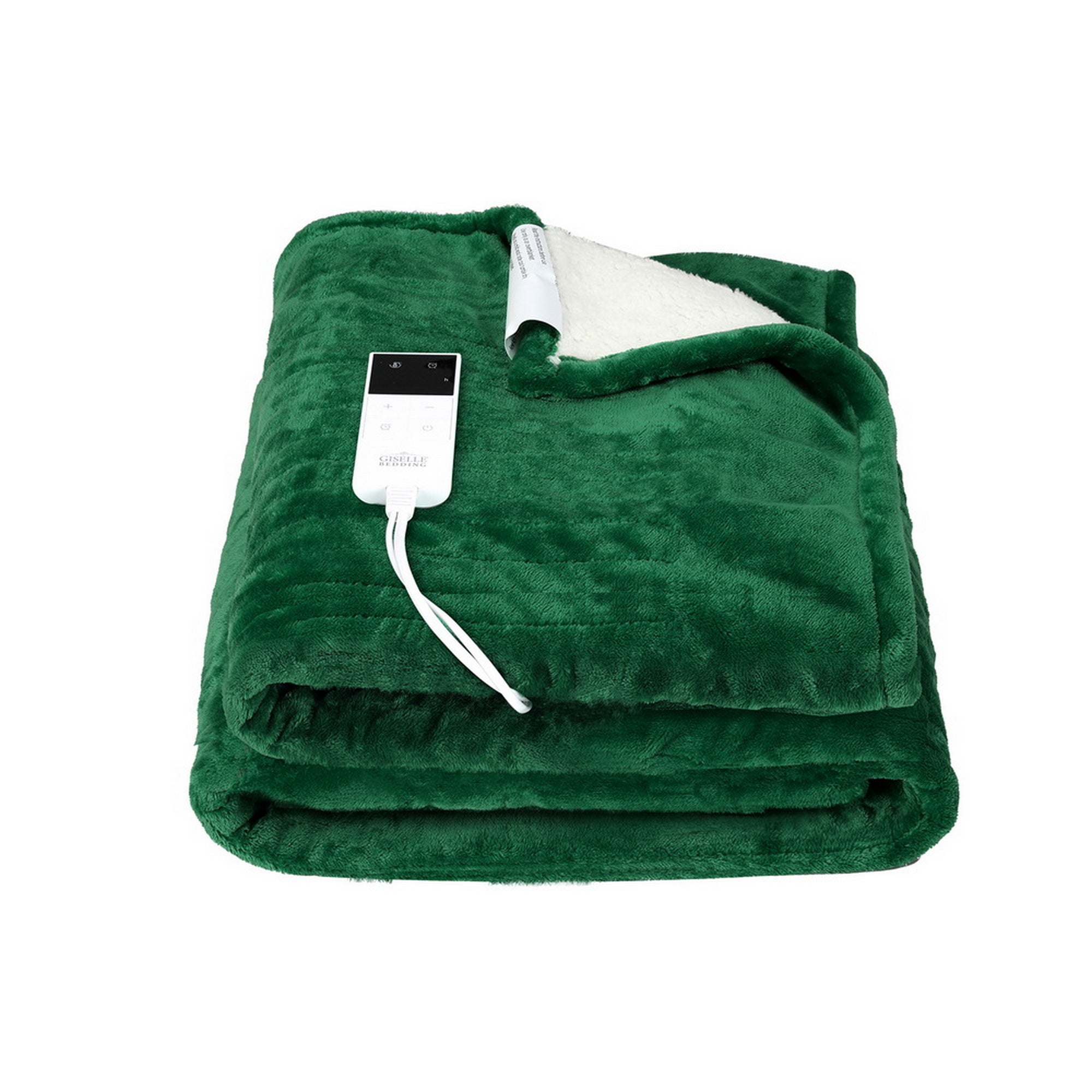 Electric Throw Rug Heated Blanket Charcoal/Green