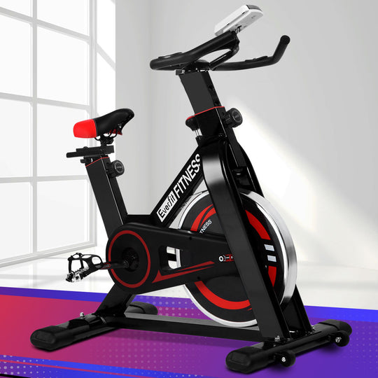 Everfit Spin Exercise Bike Cycling Fitness Commercial Home Workout Gym Black, Exercise Bikes