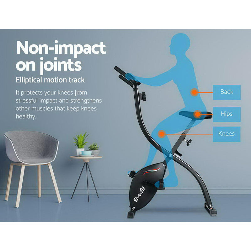 Folding Exercise Bike Magnetic X-Bike Bicycle Indoor Cycling Cardio - Everfit Flywheel Fitness Machine