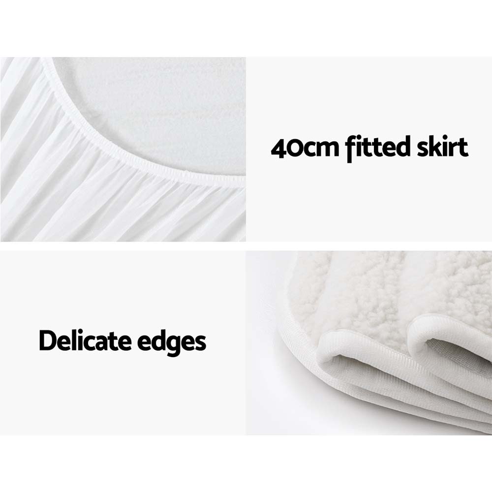 Double Electric Blanket Fleece Heated Underlay 9 Heat Settings Timer White