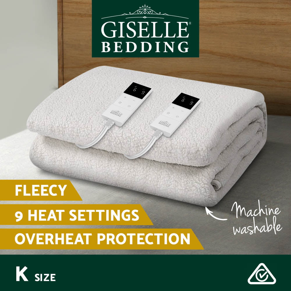 King Electric Blanket Fleecy Underlay Warm Comfortable Bedding