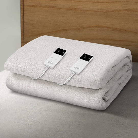 King Electric Blanket Fleecy Underlay Warm Comfortable Bedding, Giselle Setting Fully Fitted