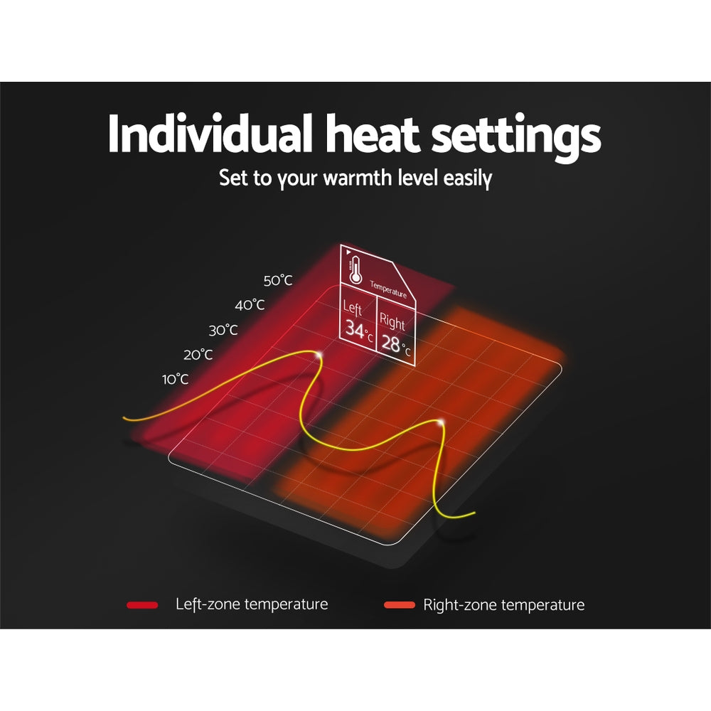 Heated Electric Blanket Washable Fully Fitted Polyester Underlay Pad Double