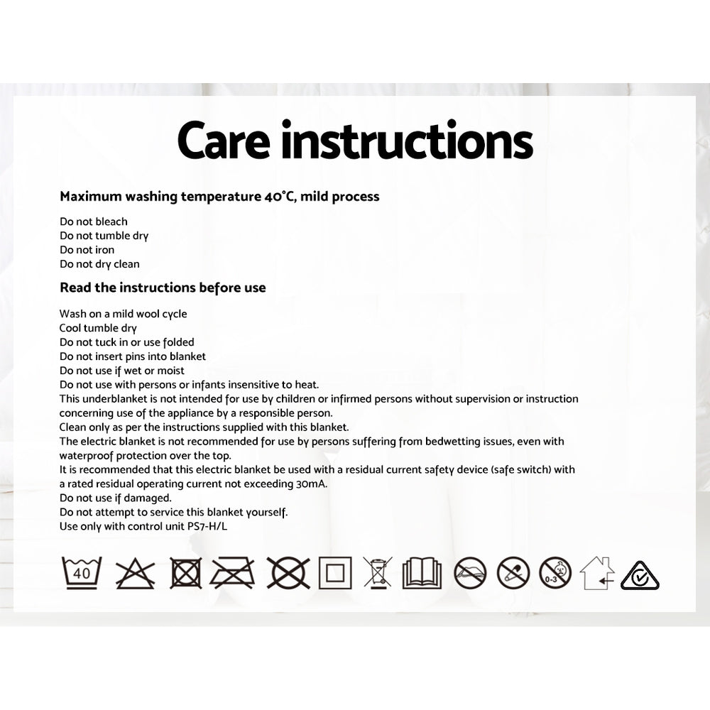 Single Size Electric Blanket Polyester
