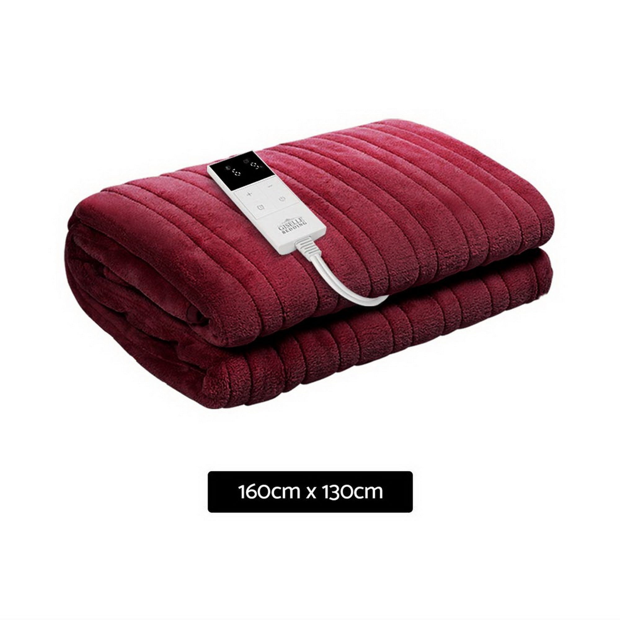 Electric Heated Throw Rug Fleece Blanket Red Cozy Warmer