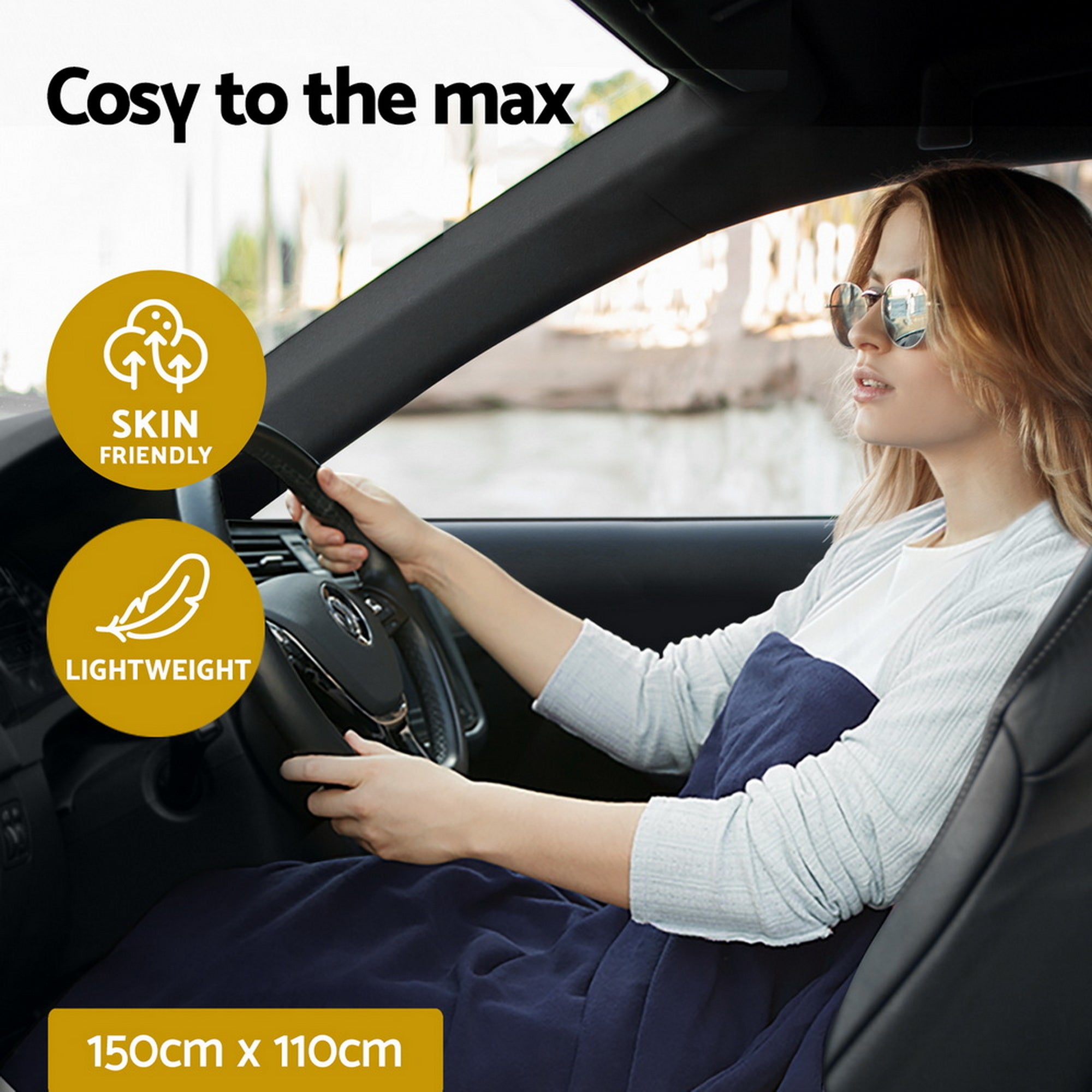Electric Heated Blanket Car Truck Throw Rug Travel Camping 12V Dc Aut