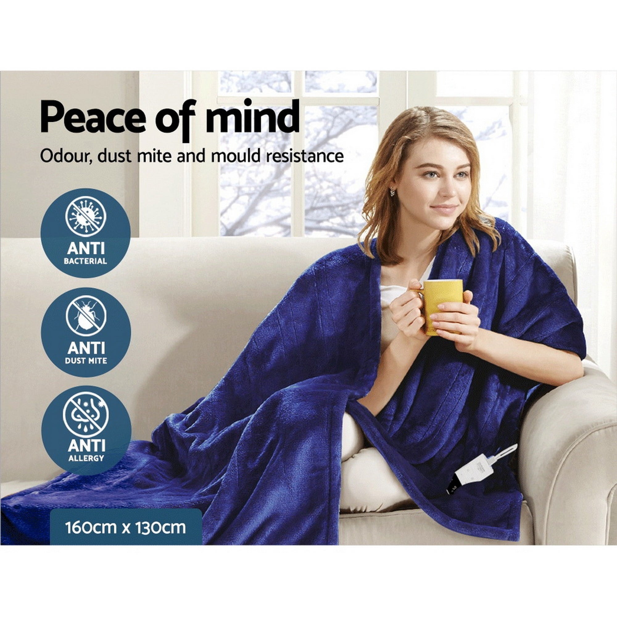Electric Throw Blanket - Navy
