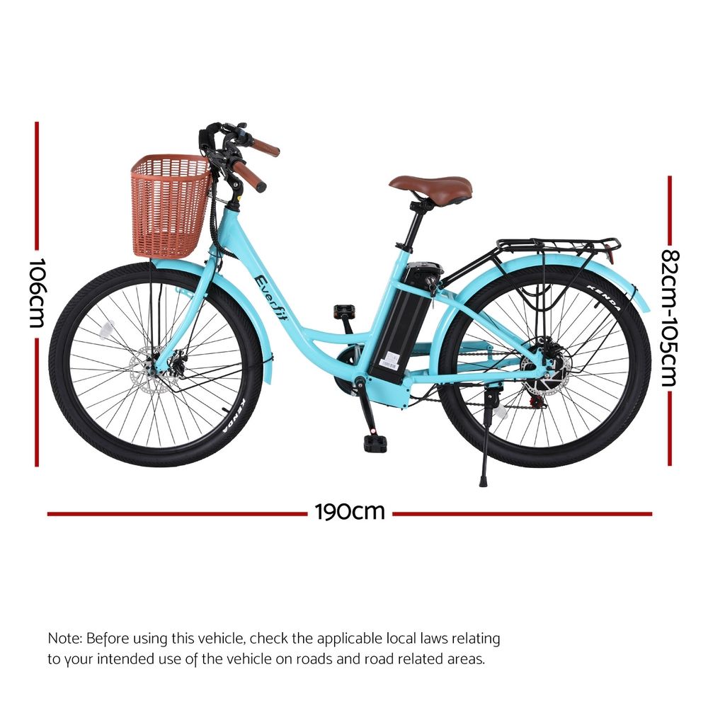 Everfit 26" Electric Bike City Bicycle eBike e-Bike Commuter w/ Battery WH