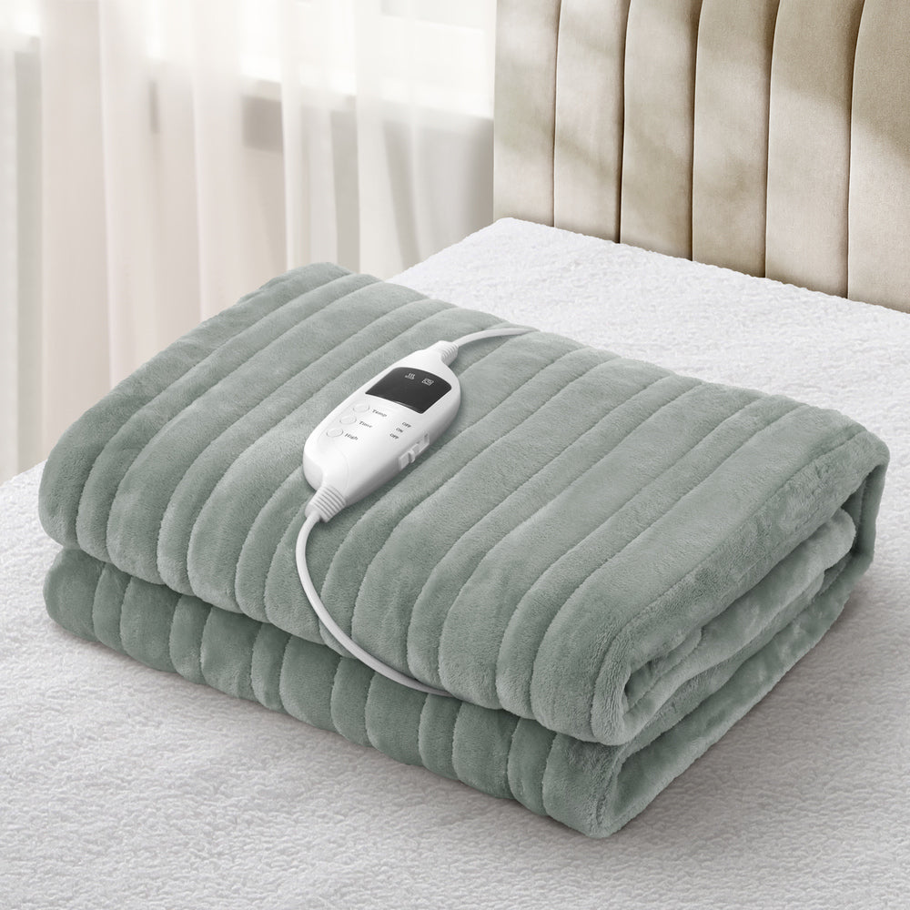 Electric Heated Blanket Washable Throw Rug Coral Fleece