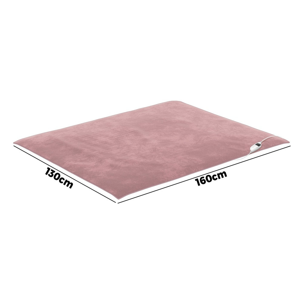 Washable Electric Heated Throw Rug Flannel Fleece Sherpa Black