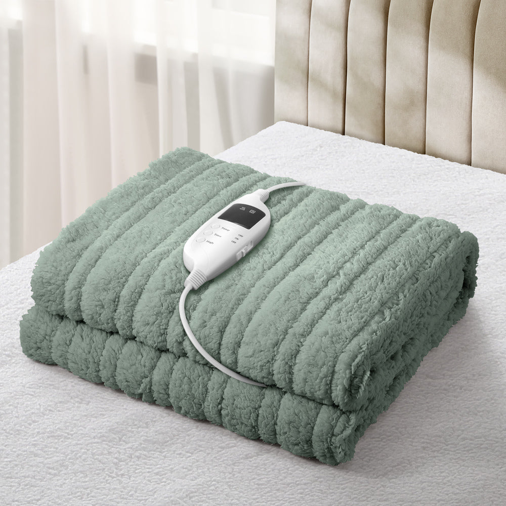 Electric Heated Blanket Washable Throw Rug Coral Fleece