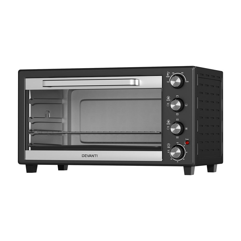 Large 60L Electric Convection Oven with Rotisserie & Timer Control