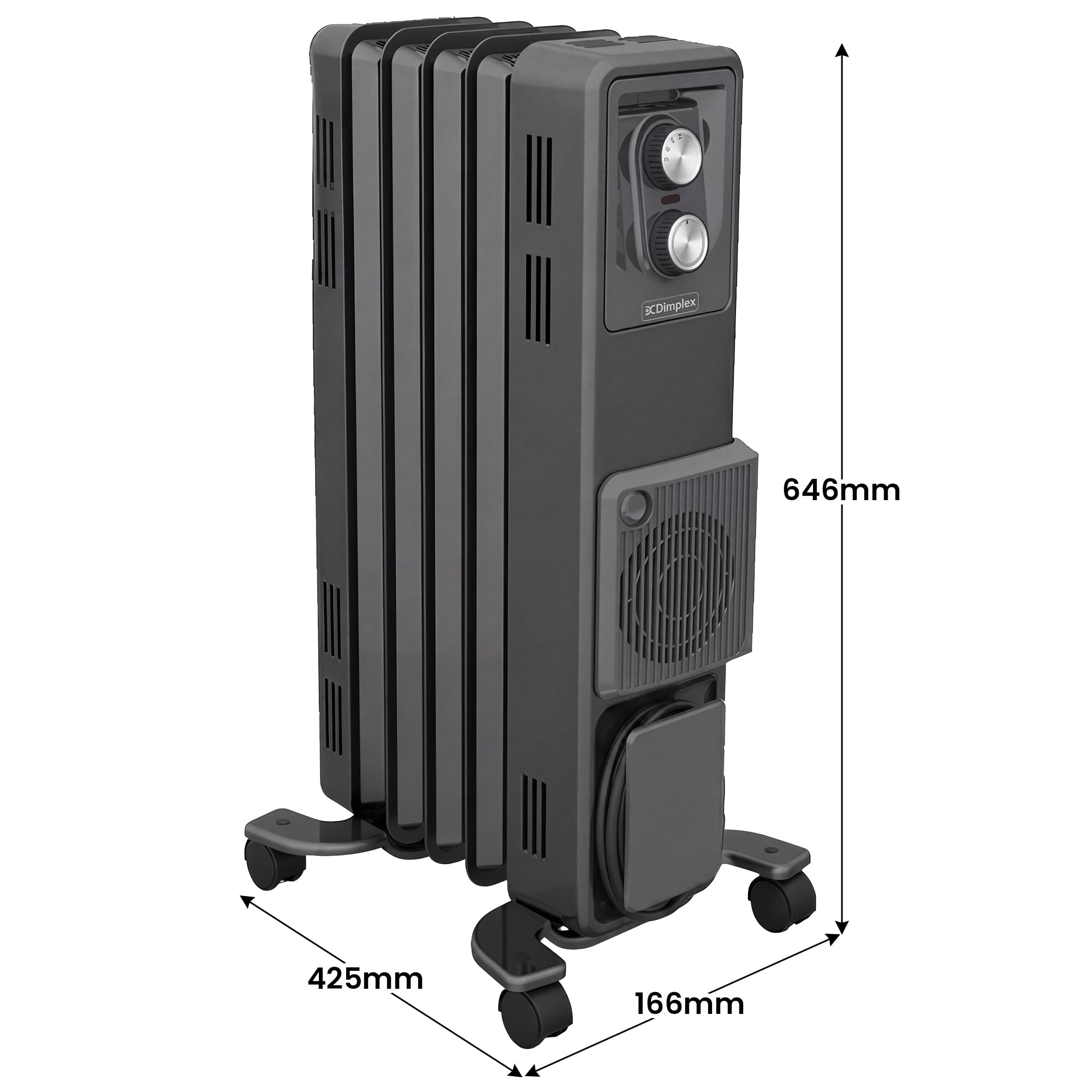 1.5kW Oil Free Column Heater 5 Fin Turbo Fan | Simpledeals