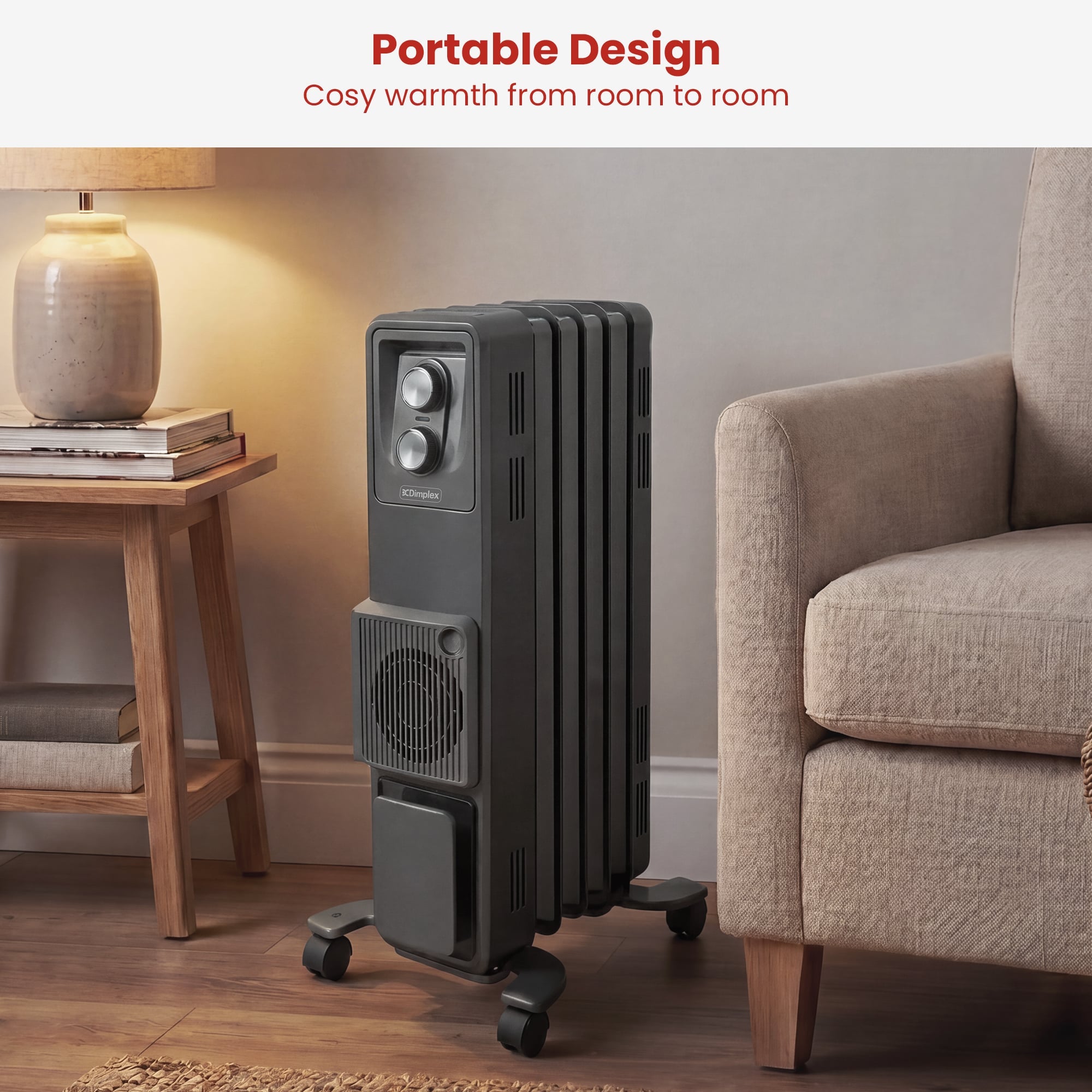 1.5kW Oil Free Column Heater 5 Fin Turbo Fan | Simpledeals