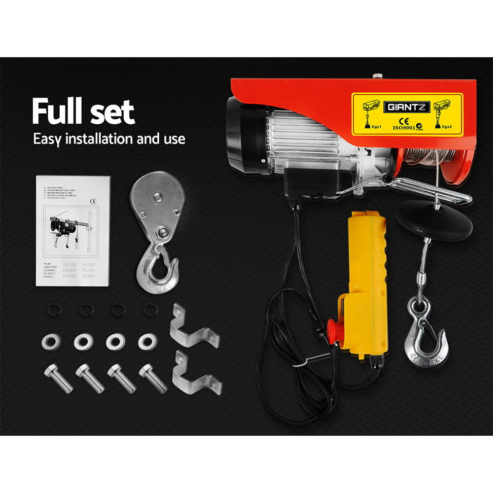 Electric Hoist Winch 300/600kg 18m Cable Remote Control Lifting Tool