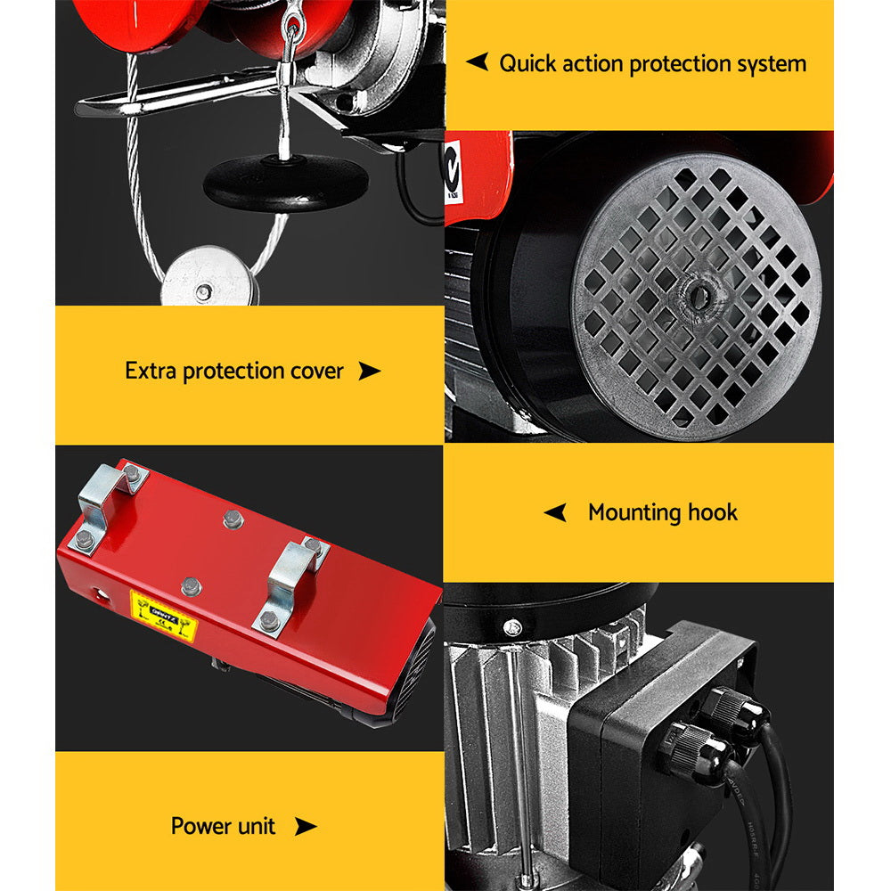 Electric Hoist Winch 400/800Kg Cable 20M Rope Tool Remote Chain Lifting