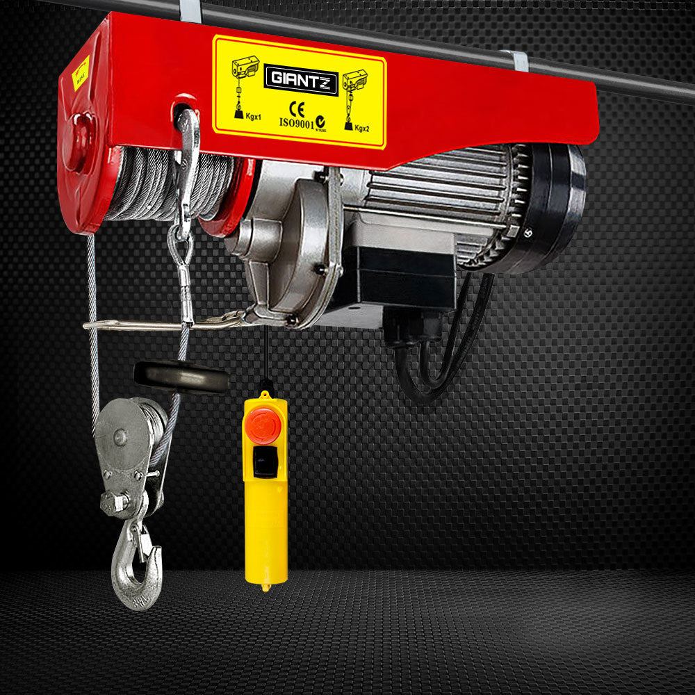 Electric Hoist Winch 400/800Kg Cable 20M Rope Tool Remote Chain Lifting