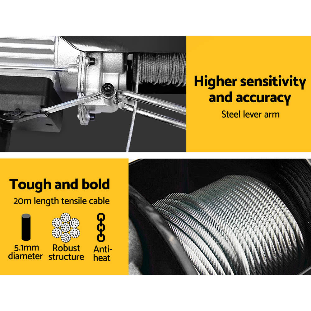 Electric Hoist Winch 1000KG 20M Cable Remote Lift Tool