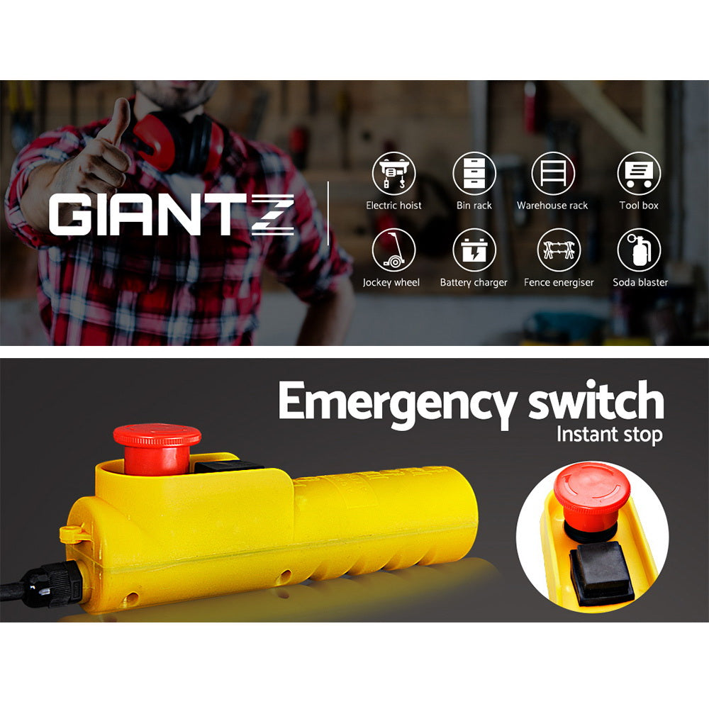 Electric Hoist Winch 1000KG 20M Cable Remote Lift Tool