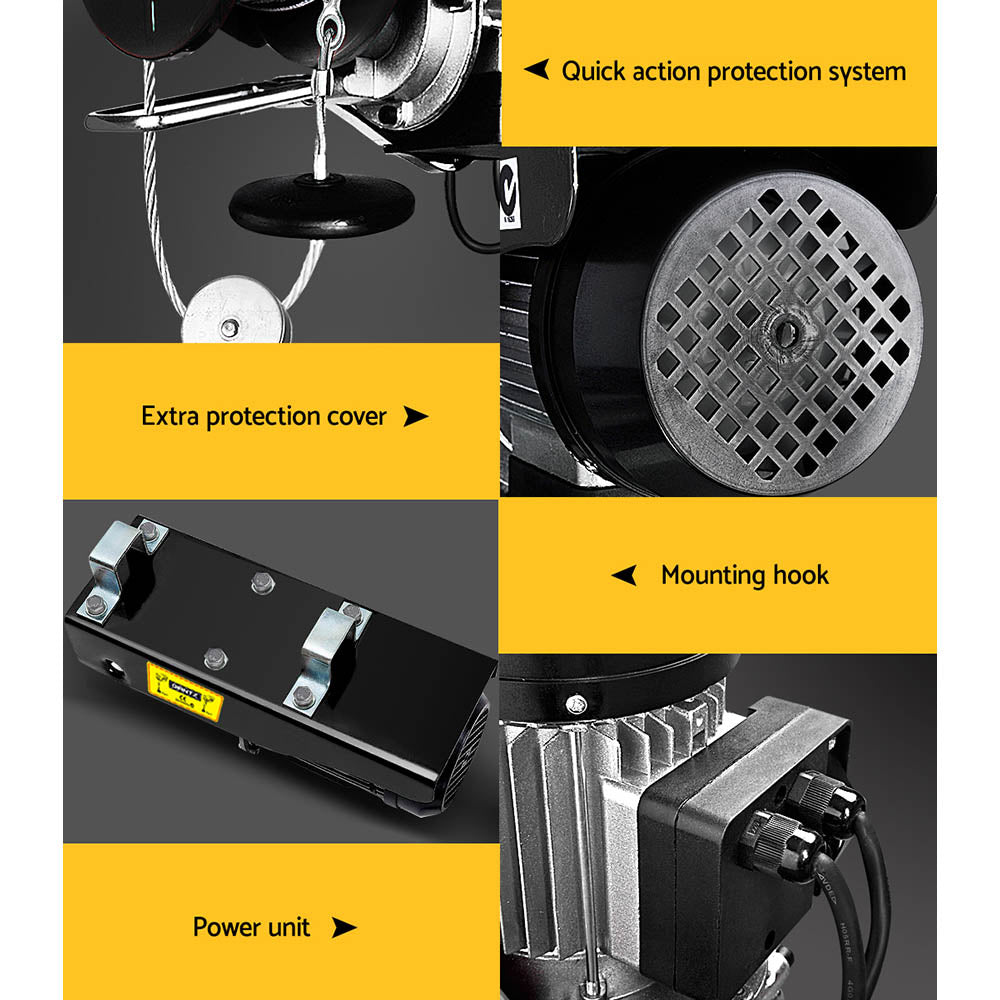 Electric Hoist Winch 1000KG 20M Cable Remote Lift Tool