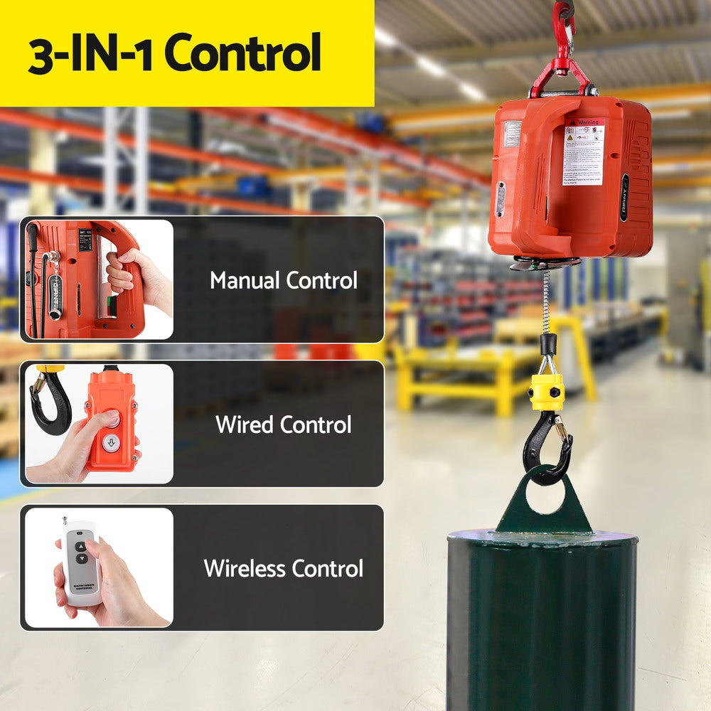 Electric Hoist Winch 500KG Wired/Wireless Remote Control, Automotive Lifts & Hoists