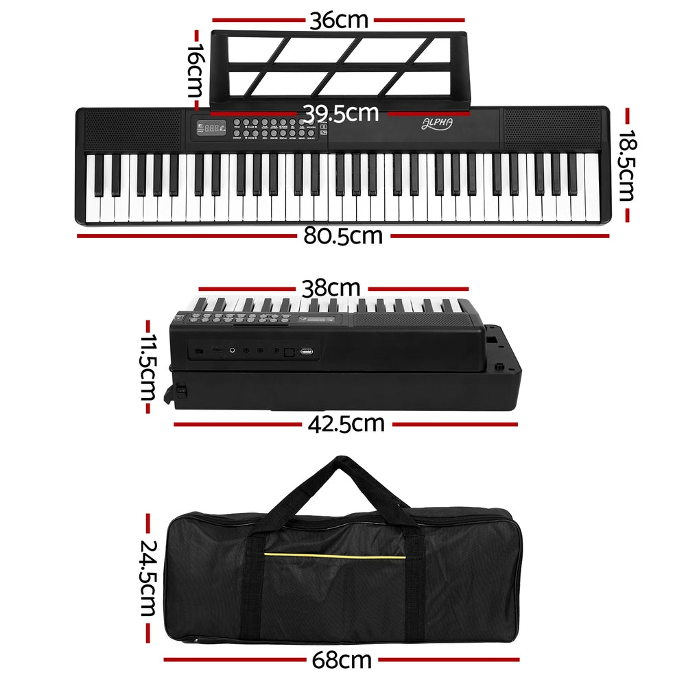 61 Keys Foldable Electronic Piano Keyboard Digital Electric W/ Carry Bag