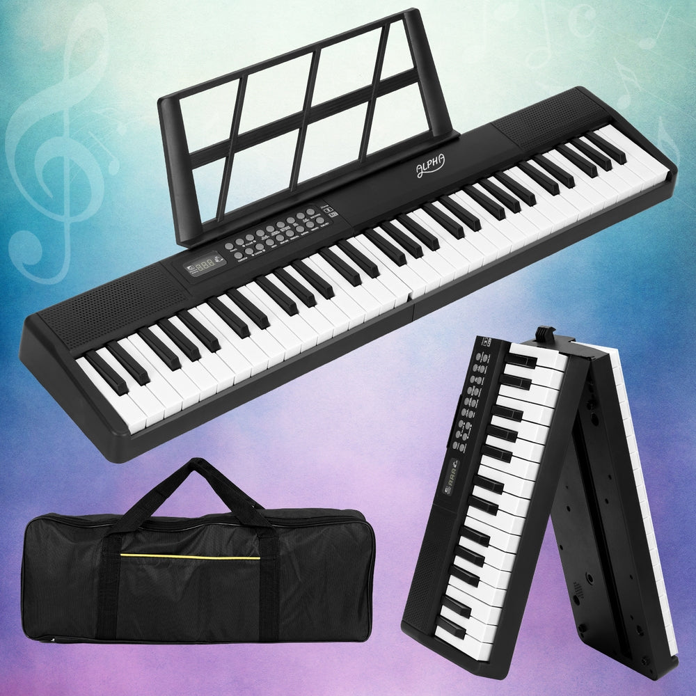 61 Keys Foldable Electronic Piano Keyboard Digital Electric W/ Carry Bag