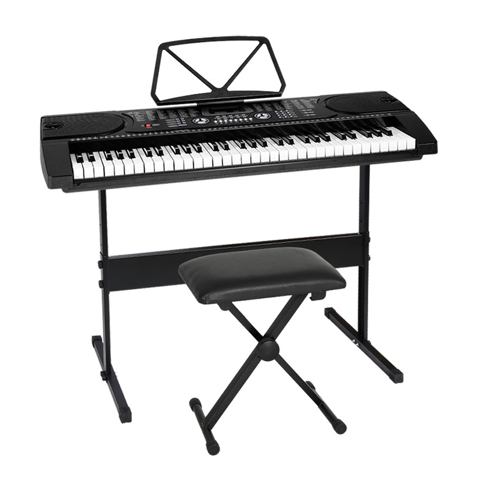 61 Keys Electronic Piano Keyboard Digital Electric W/ Stand Stool Black