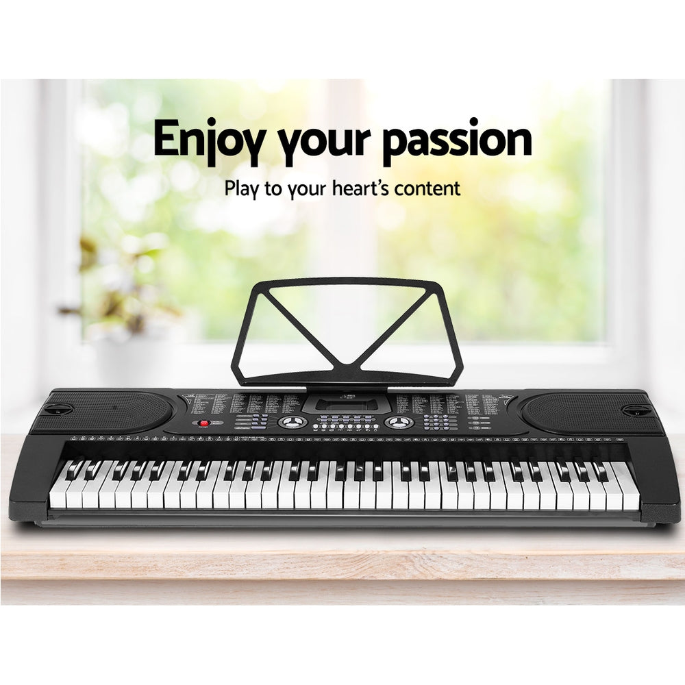 61 Keys Electronic Piano Keyboard Digital Electric W/ Stand Stool Black