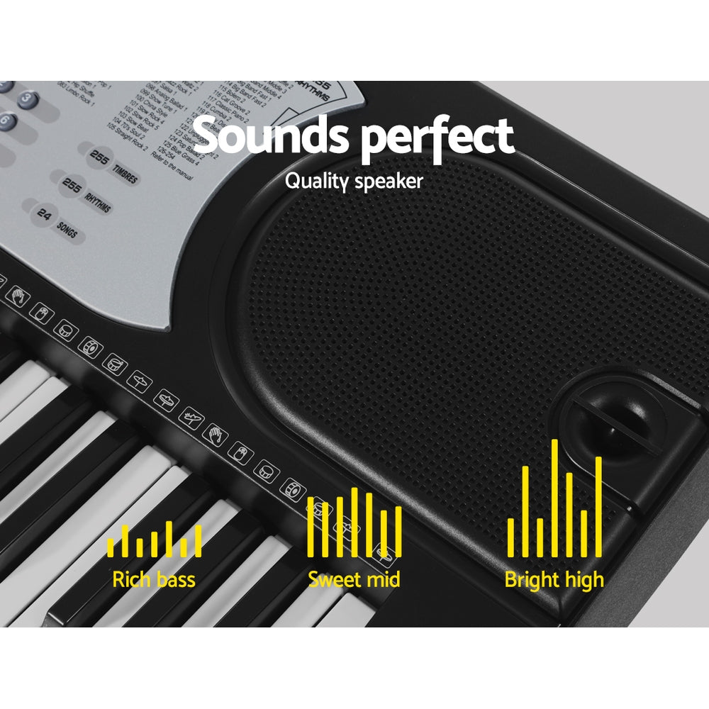 61 Keys Electronic Piano Keyboard Digital Electric W/ Stand Beginner Silver