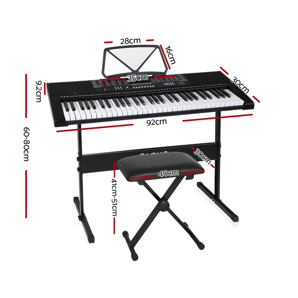 61 Keys Electronic Piano Keyboard Digital Electric Stand Stool Speaker