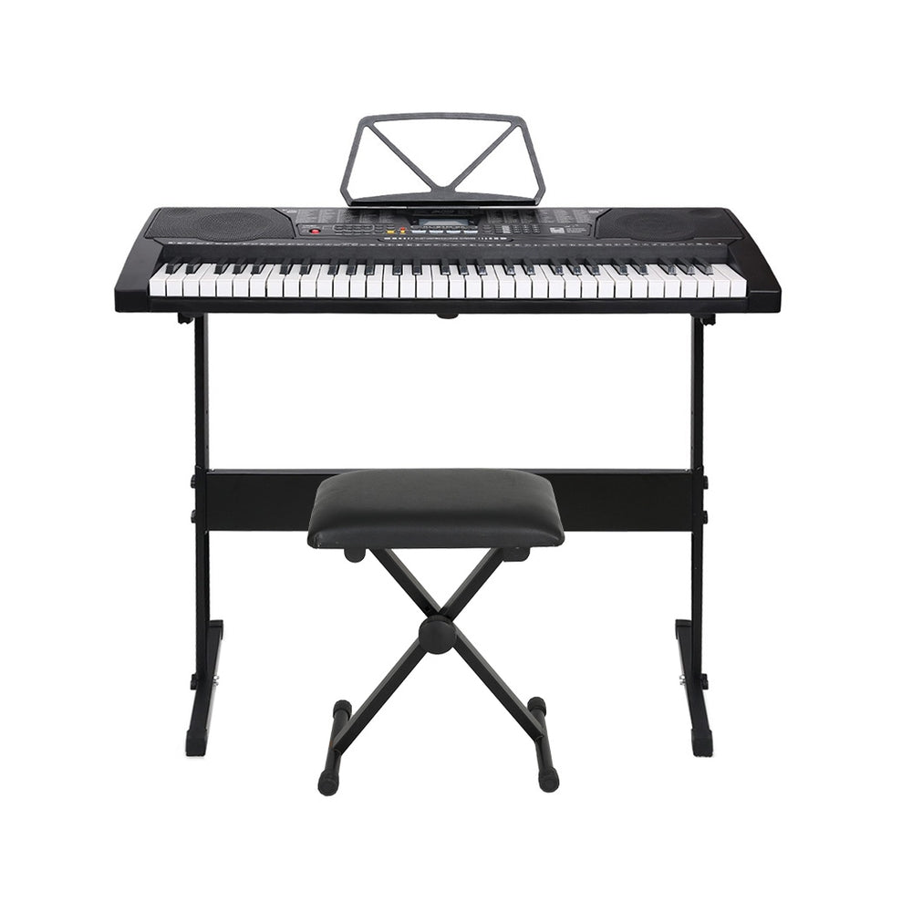 61 Keys Electronic Piano Keyboard Digital Electric W/ Stand Stool Lighted