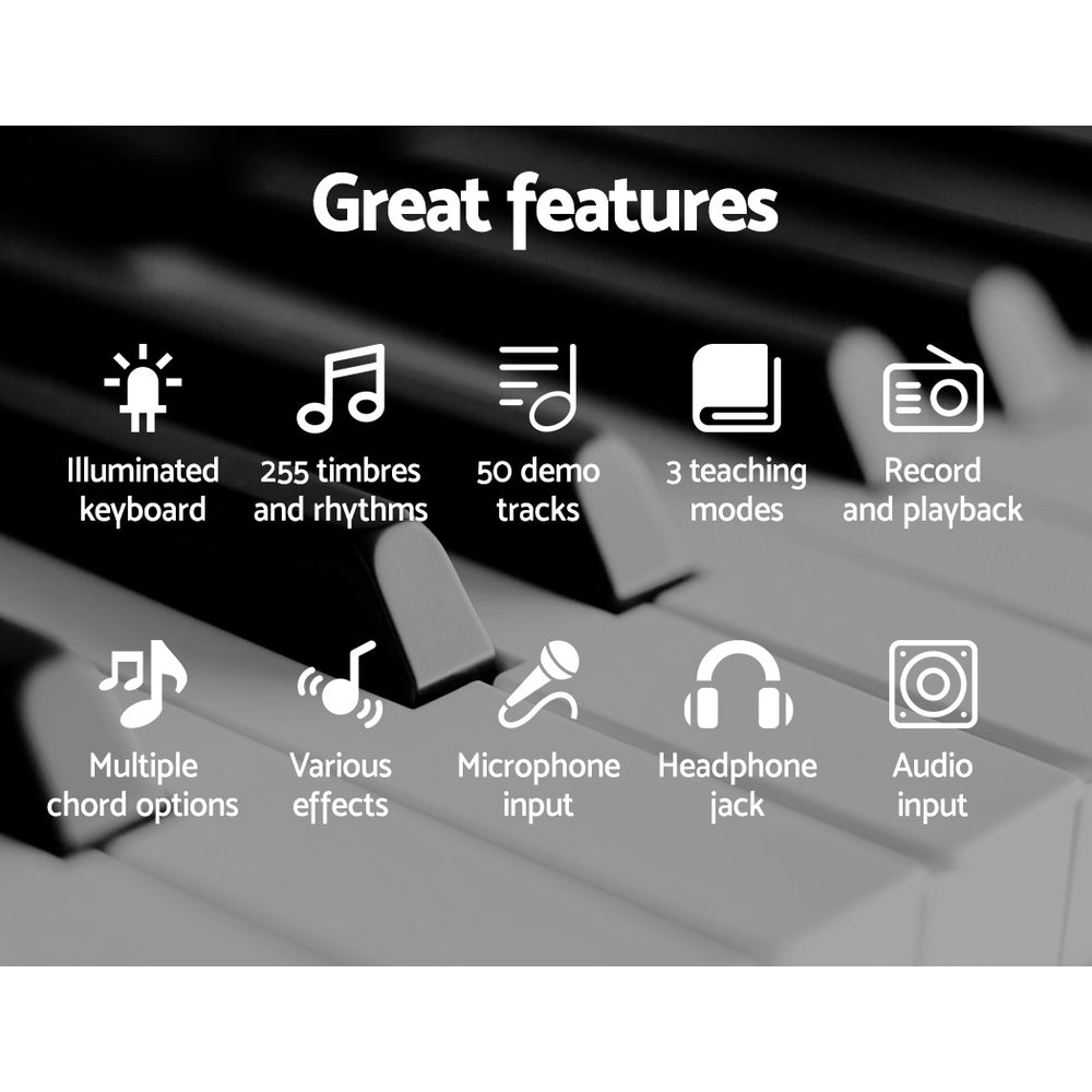 61 Keys Electronic Piano Keyboard Digital Electric W/ Stand Stool Pink