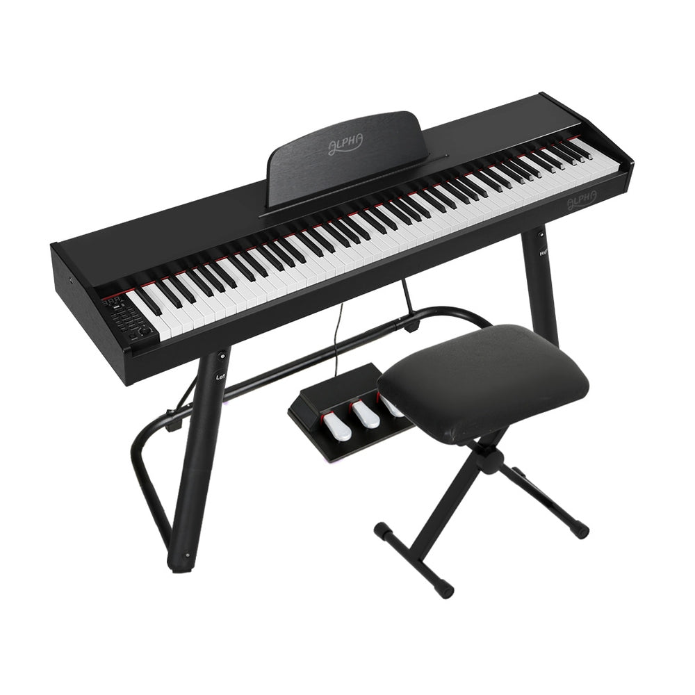 88 Keys Electronic Piano Keyboard Digital Electric Stand Stool Weighted