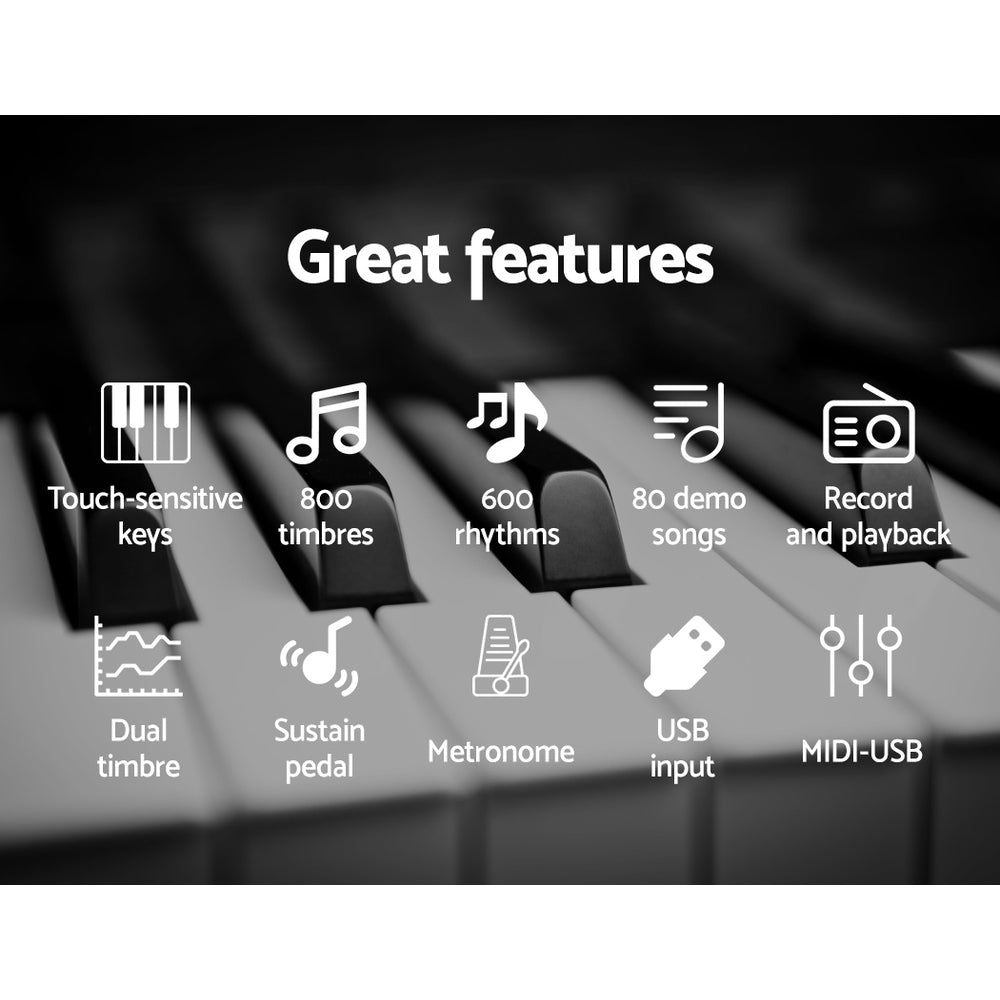 88 Keys Electronic Piano Keyboard Digital Electric Stand Stool Weighted