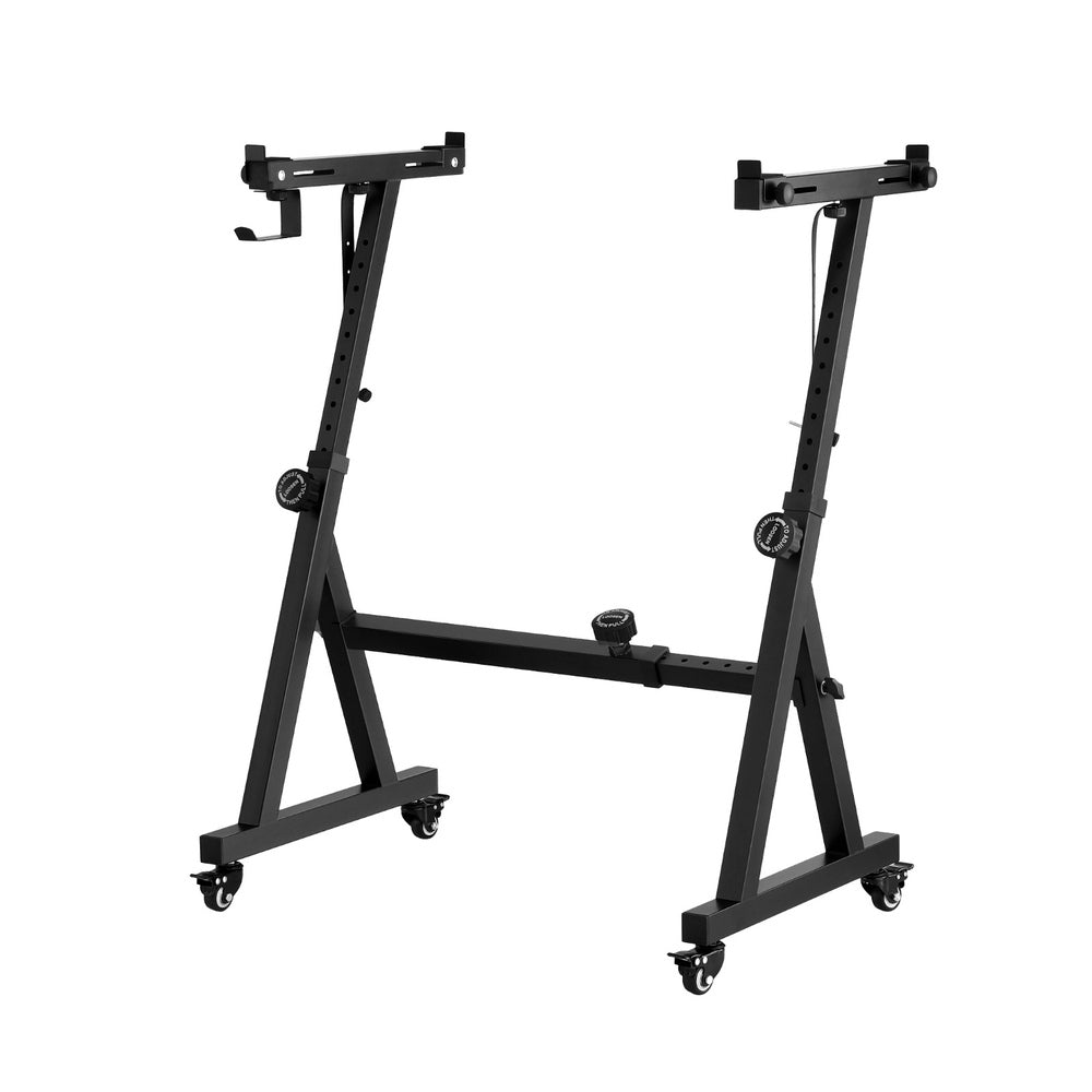 Heavy Duty Adjustable Piano Stand with Lockable Wheels Z-Stand Black | Musical Keyboards