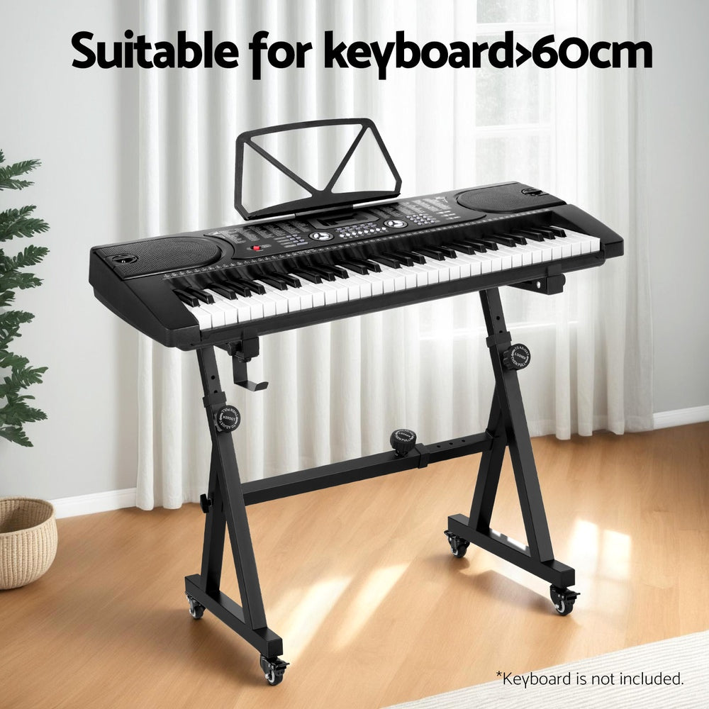 Heavy Duty Adjustable Piano Stand with Lockable Wheels Z-Stand Black | Black colour