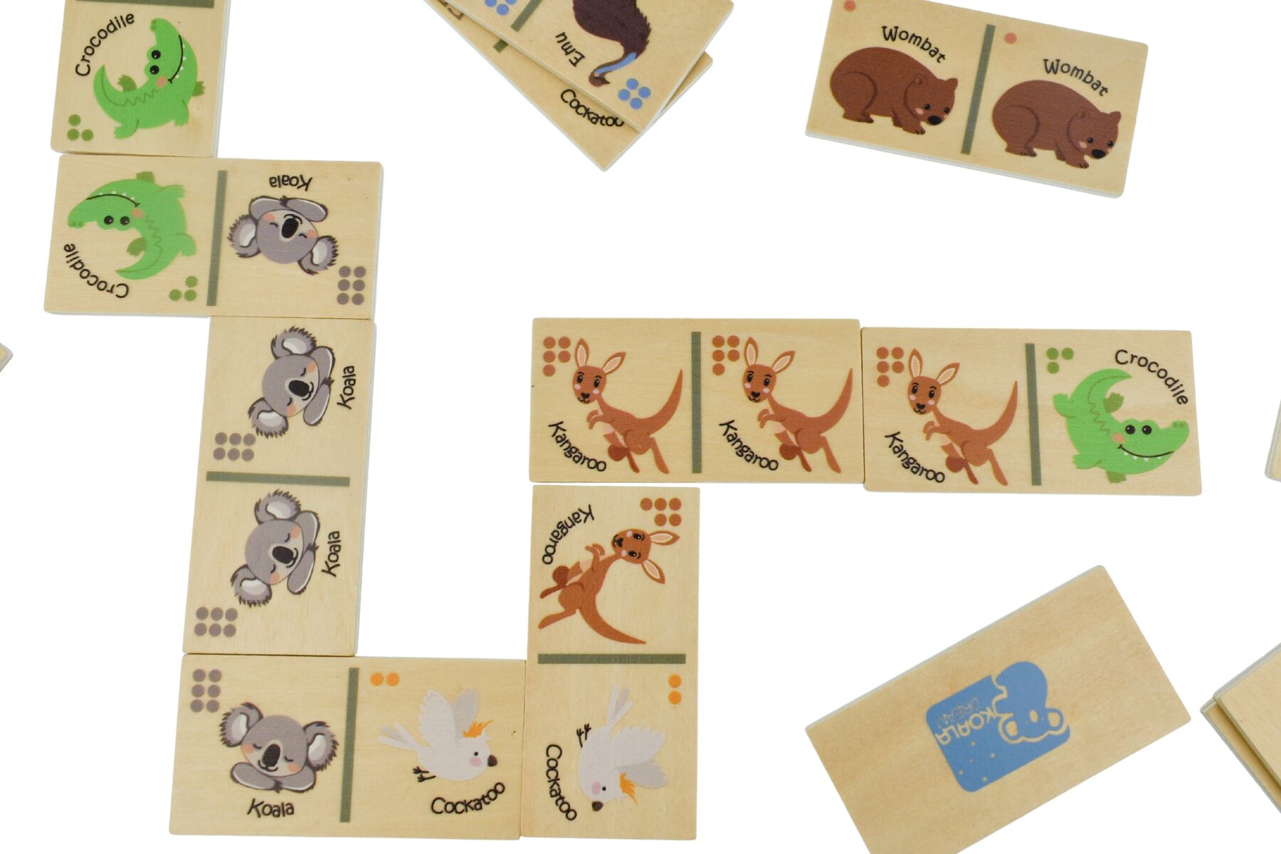 Wooden Animal Dominoes Set 12.5x5.5x16.5cm