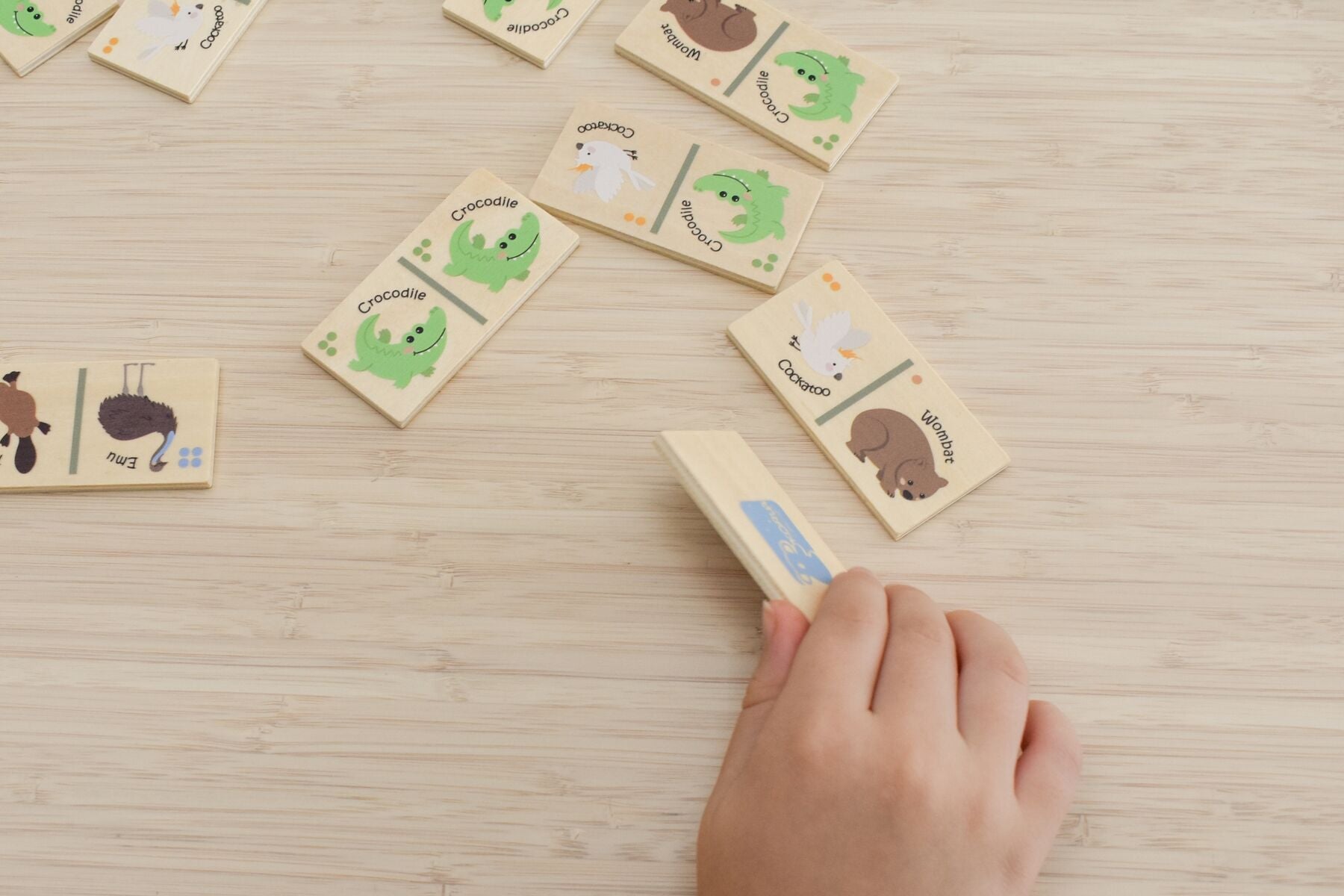 Wooden Animal Dominoes Set 12.5x5.5x16.5cm