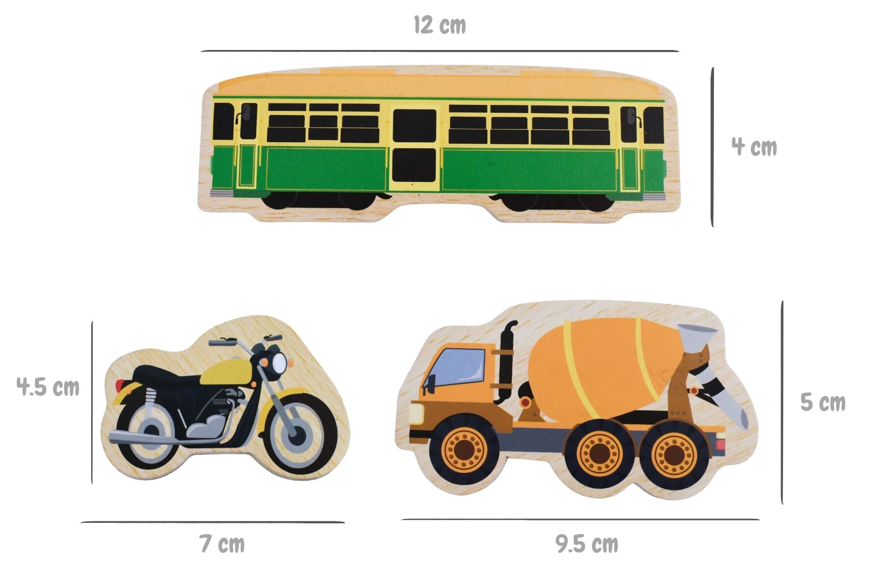 Magnetic Vehicles Set Educational 12.5x5.5x16.5cm