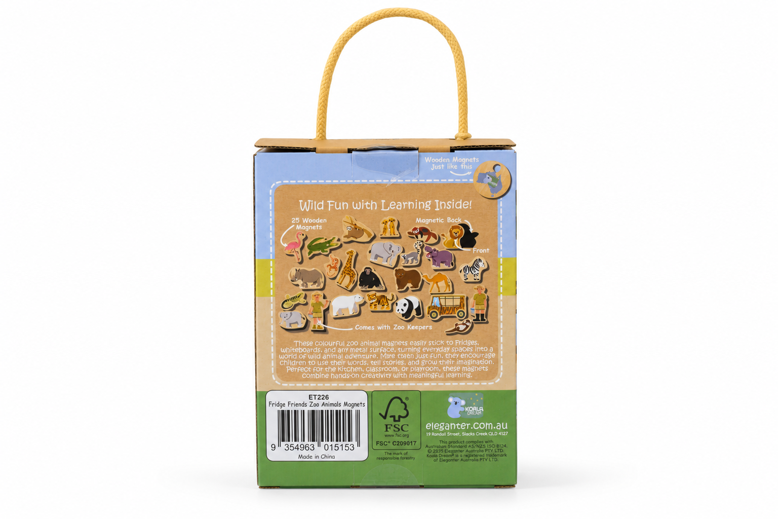 Magnetic Zoo Animals Set Wooden 13x5.5x17cm
