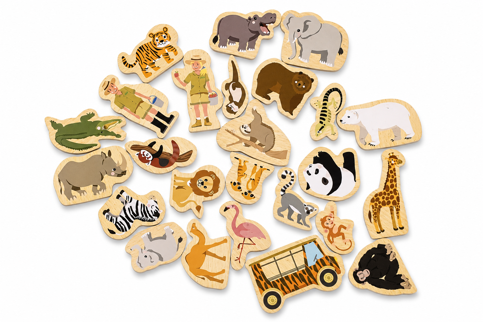 Magnetic Zoo Animals Set Wooden 13x5.5x17cm