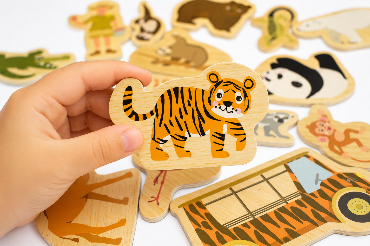 Magnetic Zoo Animals Set Wooden 13x5.5x17cm