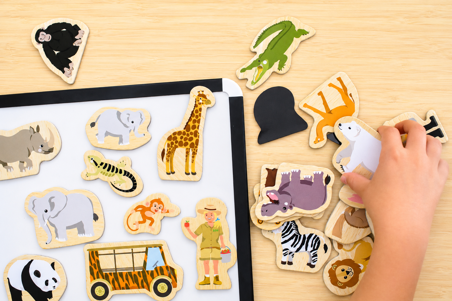 Magnetic Zoo Animals Set Wooden 13x5.5x17cm